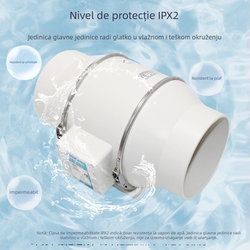 Ventilator de canal cu putere mare, diametre de 6, 4 și 8 inch, ventilație pentru bucătărie și baie, flux înclinat