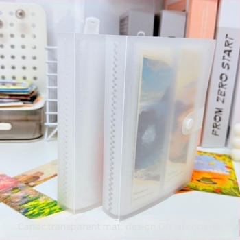 Album foto de 6 inch cu cărți poștale și semn de carte, organizator cu închidere cu nasture, pagini cu patru cadrane pentru portrete