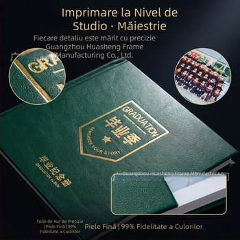 Album foto de absolvire personalizabil cu copertă pentru afișare, realizat din fotografiile tale