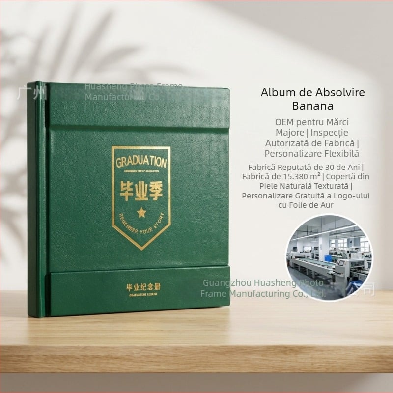 Album foto de absolvire personalizabil cu copertă pentru afișare, realizat din fotografiile tale