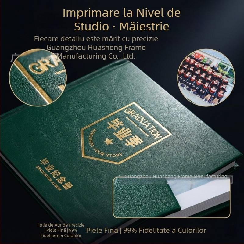 Album foto de absolvire personalizabil cu copertă pentru afișare, realizat din fotografiile tale