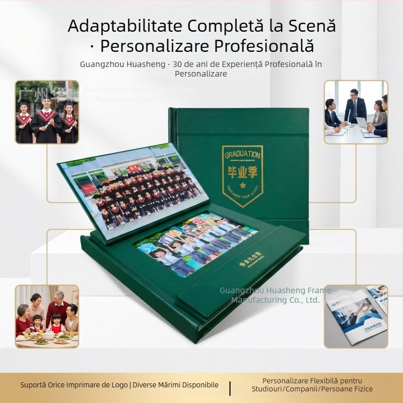 Album foto de absolvire personalizabil cu copertă pentru afișare, realizat din fotografiile tale