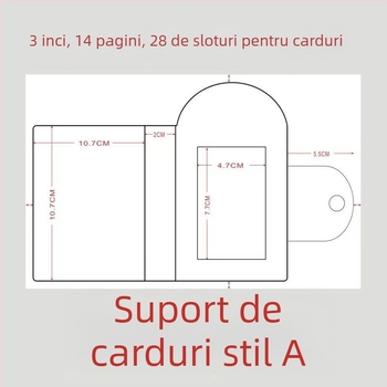 Album foto miniatural personalizat cu spațiu pentru carduri, 3 inci, suport pentru carduri și clips pentru carduri