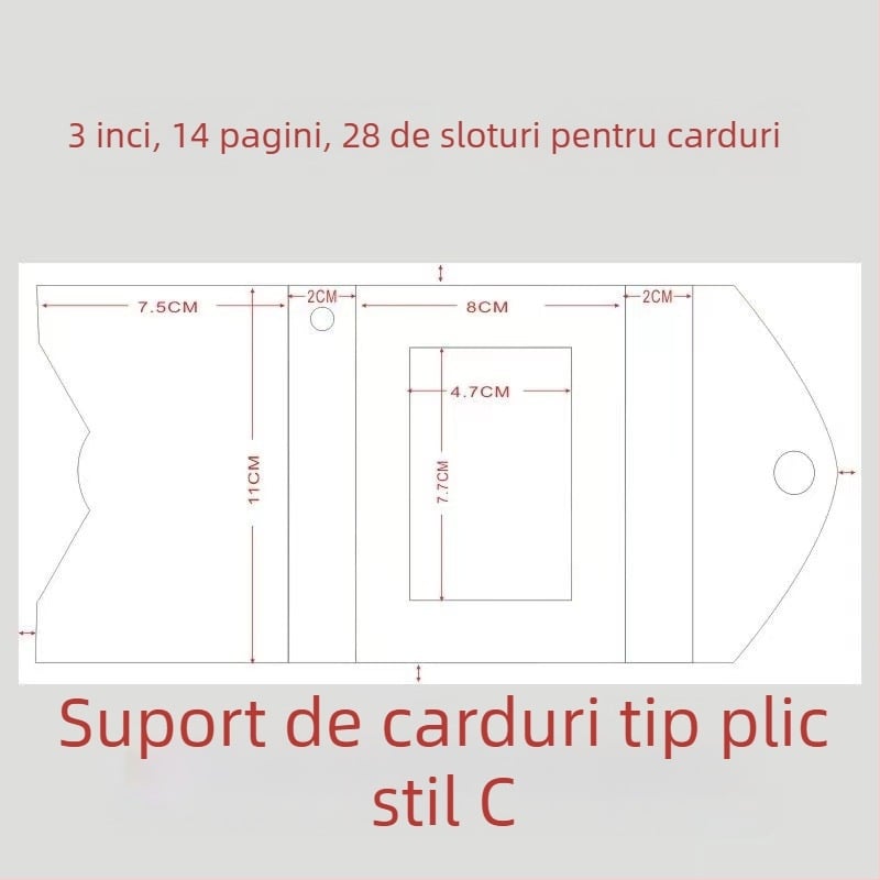 Album foto miniatural personalizat cu spațiu pentru carduri, 3 inci, suport pentru carduri și clips pentru carduri