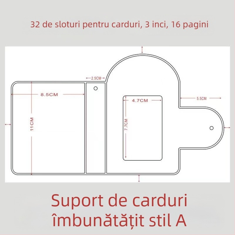 Album foto miniatural personalizat cu spațiu pentru carduri, 3 inci, suport pentru carduri și clips pentru carduri