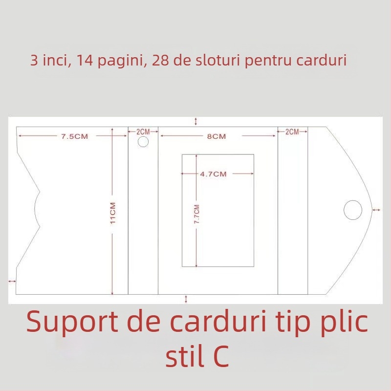 Album foto miniatural personalizat cu spațiu pentru carduri, 3 inci, suport pentru carduri și clips pentru carduri