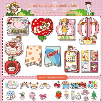 Kit DIY pentru jurnalul de creștere pentru fete – jurnal de grădiniță cu materiale de decor