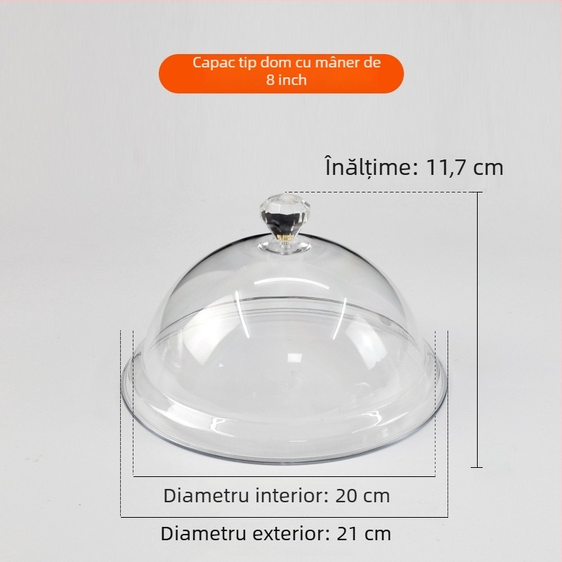 Capac rotund din plastic pentru alimente, capac pentru pâine și prăjituri, rezistent la căldură, păstrează prospețimea