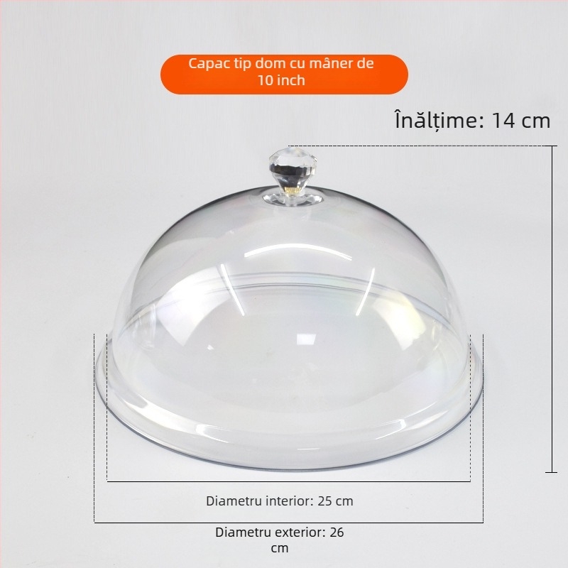 Capac rotund din plastic pentru alimente, capac pentru pâine și prăjituri, rezistent la căldură, păstrează prospețimea