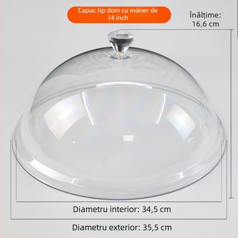 Capac rotund din plastic pentru alimente, capac pentru pâine și prăjituri, rezistent la căldură, păstrează prospețimea