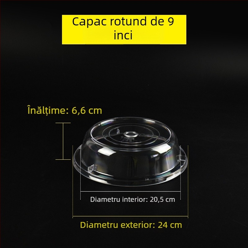 Capac rotund din plastic pentru alimente, capac pentru pâine și prăjituri, rezistent la căldură, păstrează prospețimea