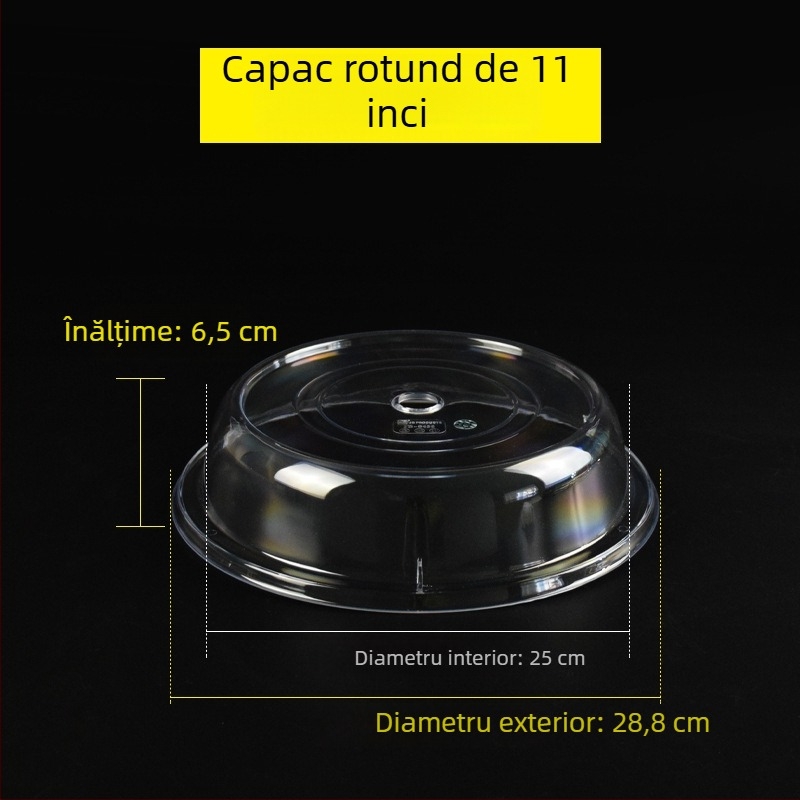 Capac rotund din plastic pentru alimente, capac pentru pâine și prăjituri, rezistent la căldură, păstrează prospețimea
