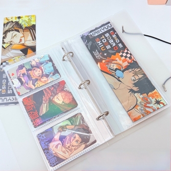 Album foto cu 3 inci, cu foi detașabile și husă rigidă, pentru depozitare de carduri, idoluri anime și vedete