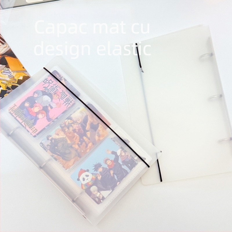 Album foto cu 3 inci, cu foi detașabile și husă rigidă, pentru depozitare de carduri, idoluri anime și vedete