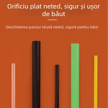 Paie transparente, de unică folosință, colorate, ambalate individual, subțiri, cu vârf ascuțit pentru băuturi