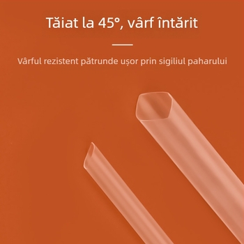 Paie transparente, de unică folosință, colorate, ambalate individual, subțiri, cu vârf ascuțit pentru băuturi