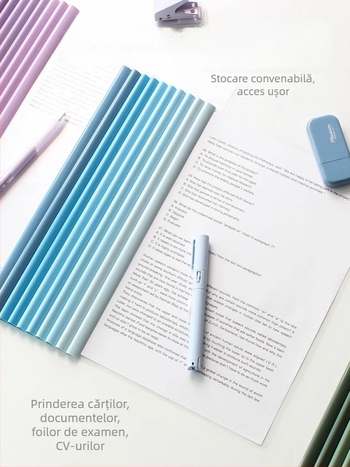 Dosar A4 cu legător cu levier, transparență în gradient, formă de picătură de apă, orientare verticală, multicolor, capacitate mare