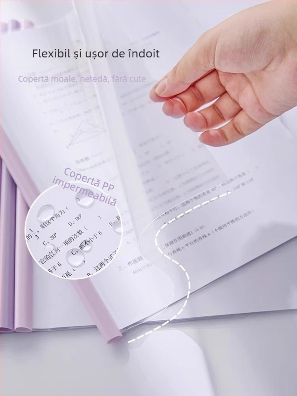 Dosar A4 cu legător cu levier, transparență în gradient, formă de picătură de apă, orientare verticală, multicolor, capacitate mare