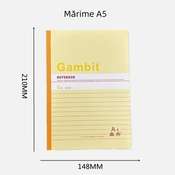 Jiasheng Caiet A5, B5, A4, A6, copertă moale, caiet de birou și pentru teme, cu linii