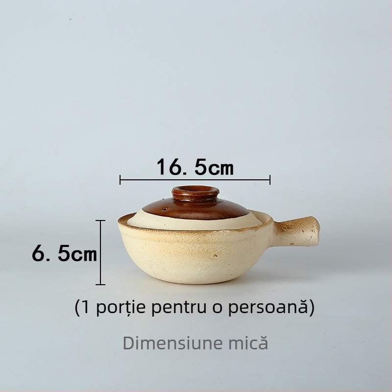 Oală caserolă ceramică din lut pentru gătit: orez în oală de lut, tăiței de orez, pui cu orez și terci