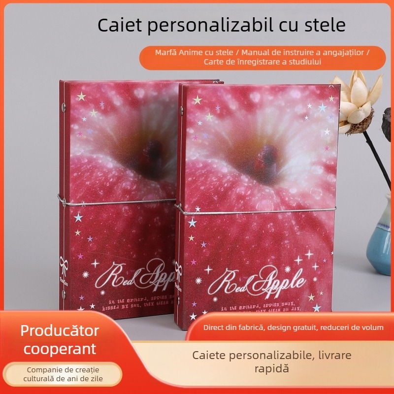 Album de carduri cu foițe, motif stele, spațiu de stocare transparent pentru carduri și poștale Polaroid