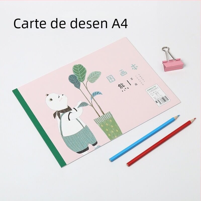 Caiet A4 pentru desene cu autocolante, pentru copii – pagini albe, carte de artă