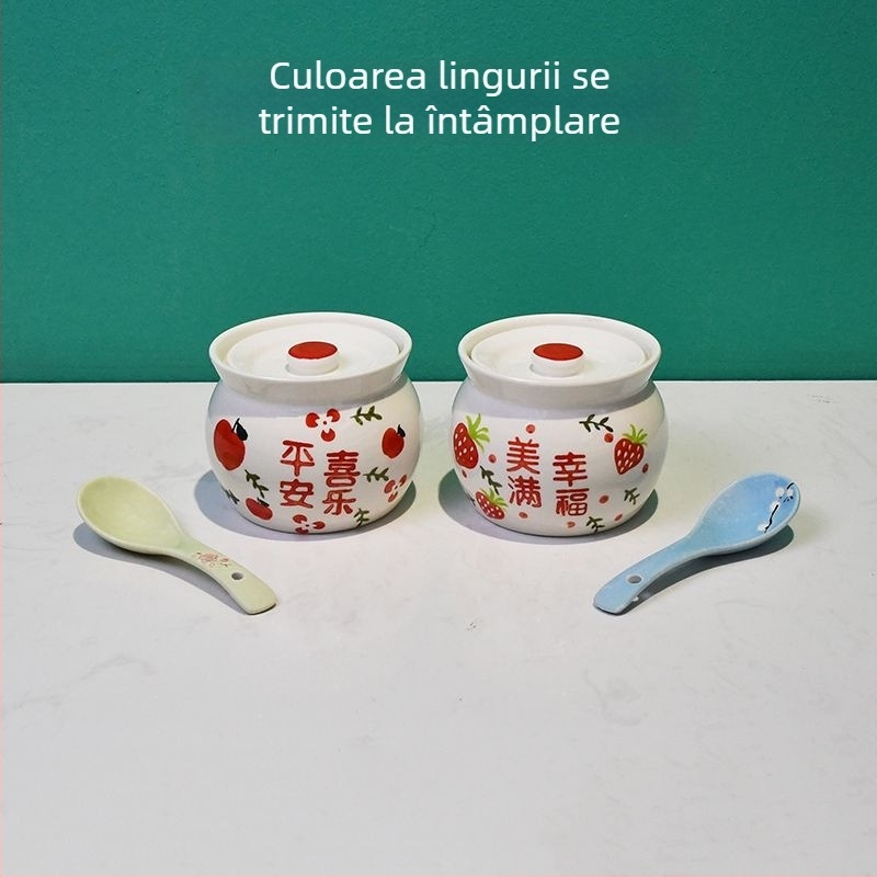 Vas ceramic pentru gătit cu capac, pentru uz casnic, aburitor pentru ouă, oală de lut pentru fierberea supei
