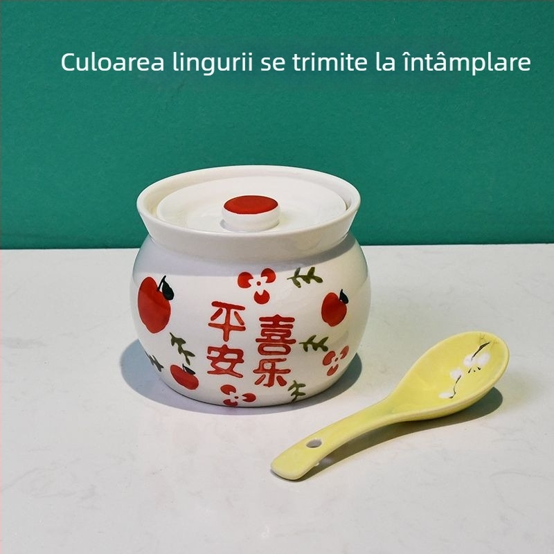 Vas ceramic pentru gătit cu capac, pentru uz casnic, aburitor pentru ouă, oală de lut pentru fierberea supei