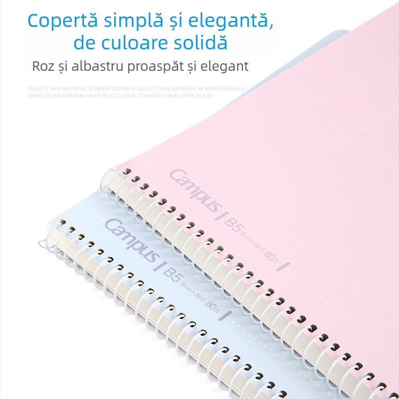 Caiet spiral perforat KOKUYO Guoyu, design simplu și creativ