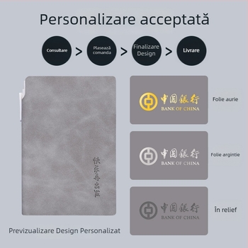 Caiet din piele de miel personalizabil, caiet școlar elegant, format A7, stil business