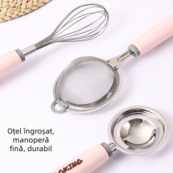 Set de tel pentru ouă, cu design animat pentru uz casnic, pentru pregătirea mâncărurilor pentru bebeluși și cofetărie, set complet cu separator alimentar și strecurător