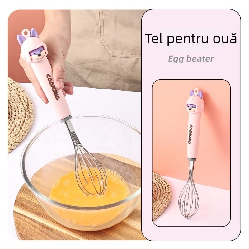 Set de tel pentru ouă, cu design animat pentru uz casnic, pentru pregătirea mâncărurilor pentru bebeluși și cofetărie, set complet cu separator alimentar și strecurător