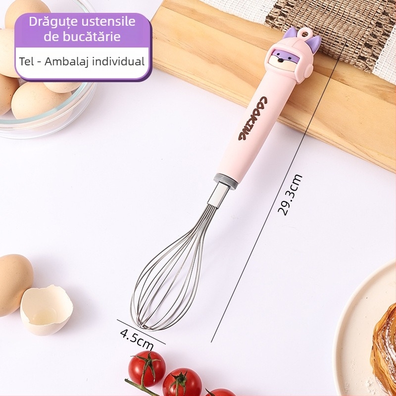 Set de tel pentru ouă, cu design animat pentru uz casnic, pentru pregătirea mâncărurilor pentru bebeluși și cofetărie, set complet cu separator alimentar și strecurător