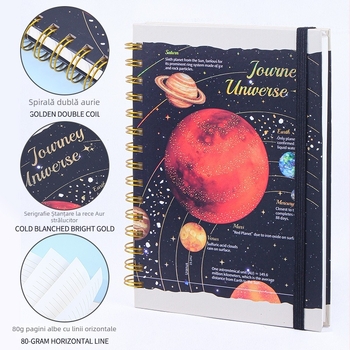 Lenwa bloc de notițe spiralat, A5, jurnal personalizabil cu hârtie de 80 g/m² pentru întâlniri de afaceri