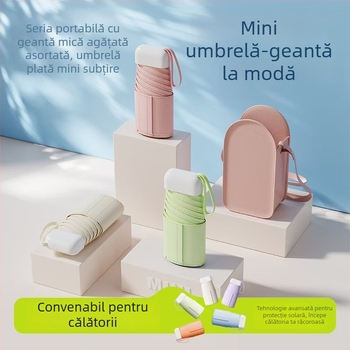 Geantă crossbody compactă, personalizată, cu umbrelă de soare pentru soare și ploaie, umbrelă mini pliabilă UV