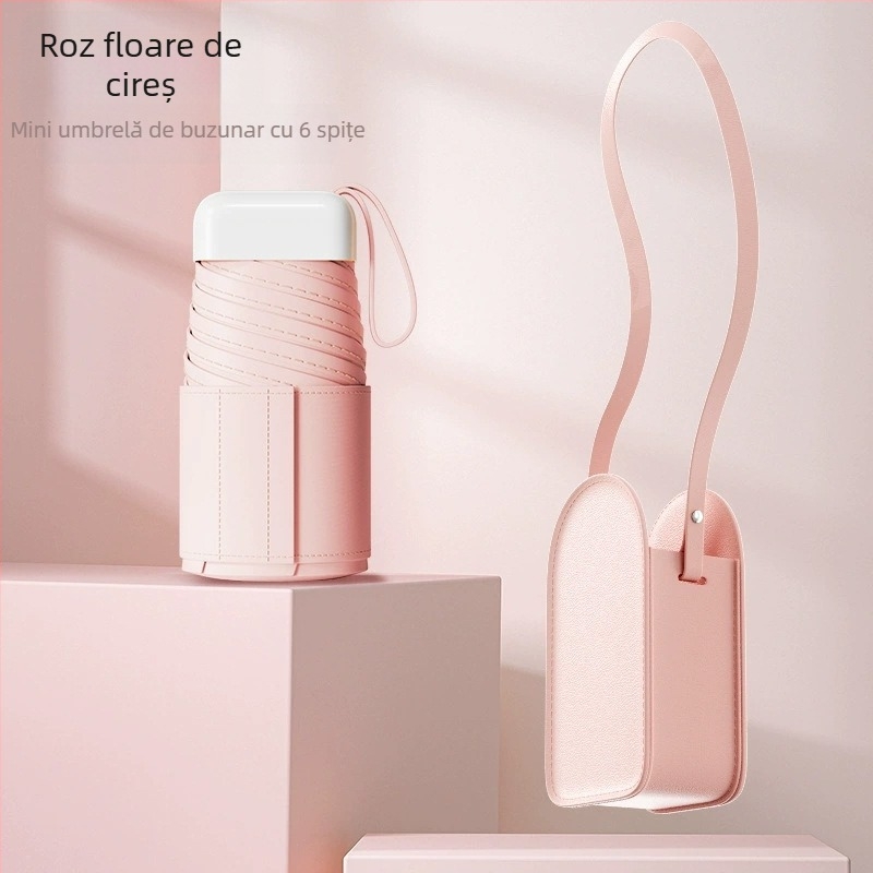Geantă crossbody compactă, personalizată, cu umbrelă de soare pentru soare și ploaie, umbrelă mini pliabilă UV