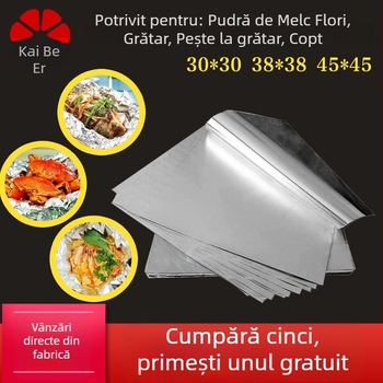 Folie din aluminiu pentru coacere și grătare, folie de gătit antiaderentă pentru cuptor cu aer, potrivite pentru fructe de mare și tăiței