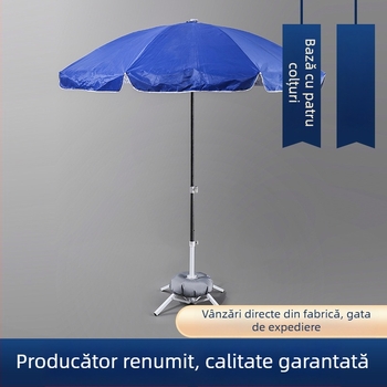 Umbrelă mare de exterior pentru umbrire, bază umplută cu apă și bază publicitară, bază din plastic pliabilă