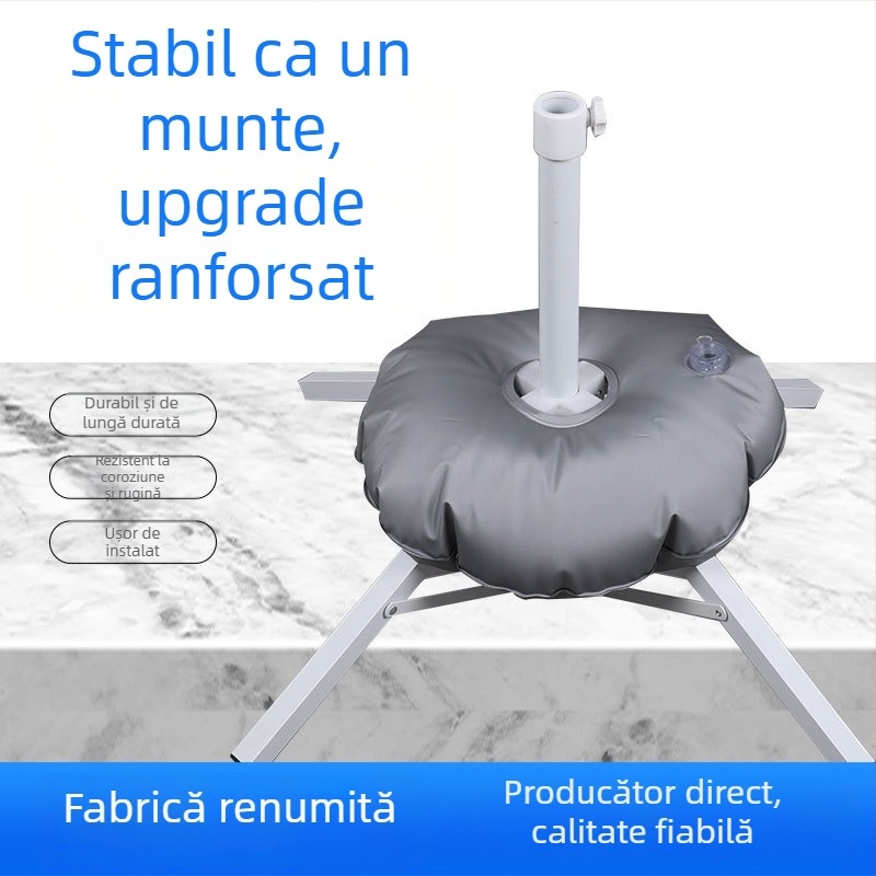 Umbrelă mare de exterior pentru umbrire, bază umplută cu apă și bază publicitară, bază din plastic pliabilă