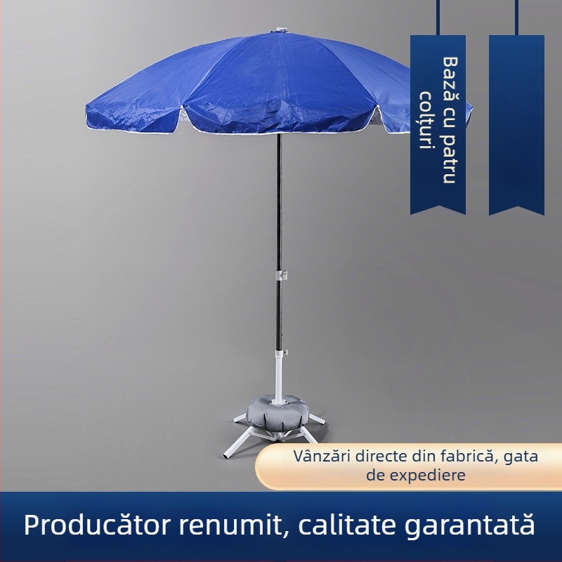 Umbrelă mare de exterior pentru umbrire, bază umplută cu apă și bază publicitară, bază din plastic pliabilă