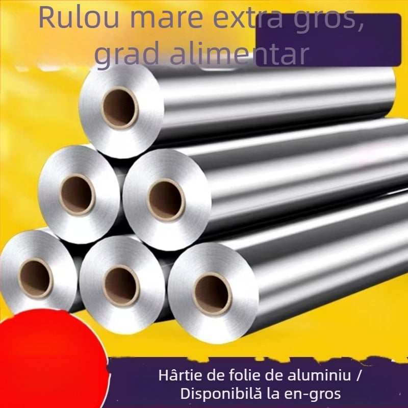 folie de aluminiu groasă, de unică folosință, pentru grătar și cuptor, de calitate alimentară, rolă de folie, reciclabilă și reutilizabilă