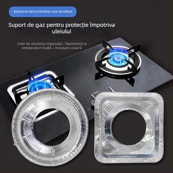 Pad circular din folie de aluminiu pentru aragaz, rezistent la ulei și Pete, diametru 23 cm, grosime 50 μm.