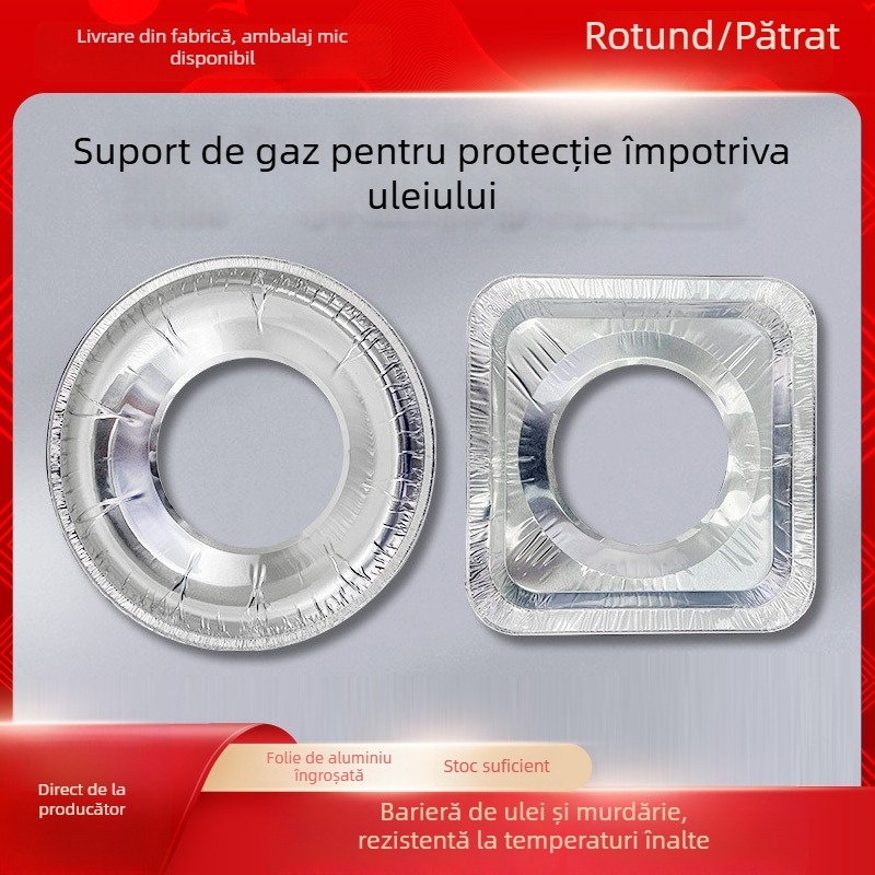 Pad circular din folie de aluminiu pentru aragaz, rezistent la ulei și Pete, diametru 23 cm, grosime 50 μm.