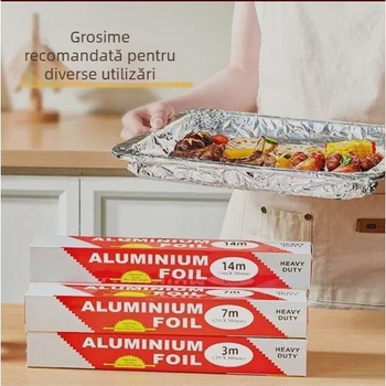 Folie de aluminiu pentru barbecue, mai multe dimensiuni, bucătărie casnică, potrivită pentru friteuză cu aer și cuptor