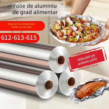 folie de aluminiu groasă pentru grătar, rezistentă la temperaturi înalte, pentru uz hotelier/comercial, rolă extralungă pentru coacere pui și scoici.