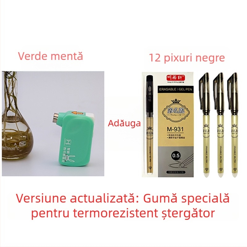 Radieră inteligentă reîncărcabilă pentru cerneală termoreactivă a pixurilor
