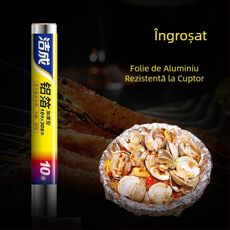 Folie de aluminiu pentru cuptor, îngroșată, de unică folosință, dreptunghiulară, de calitate alimentară, rezistentă la temperaturi înalte