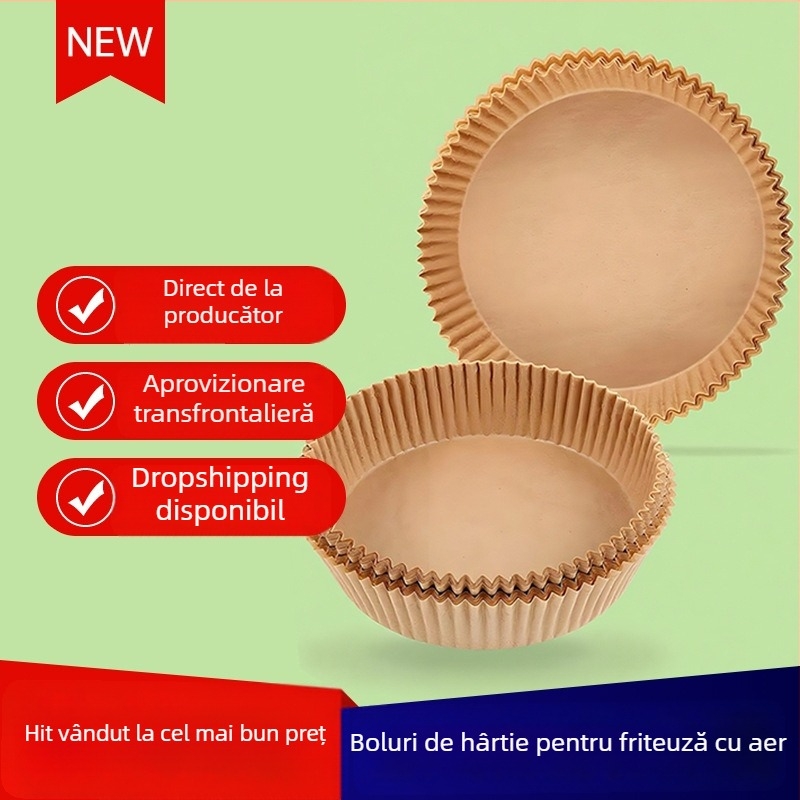 Hârtie de copt cu strat de siliciu pentru cuptor și air fryer, hârtie absorbantă pentru ulei, folie de aluminiu și hârtie Kraft cu două fețe pentru prăjituri