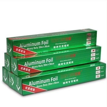 Folie de aluminiu BiYa pentru cuptor electric, fără plumb, grosime 18 µm, role de 20 m, 60 de role în ambalaj, compatibil cu cuptoarele cu microunde