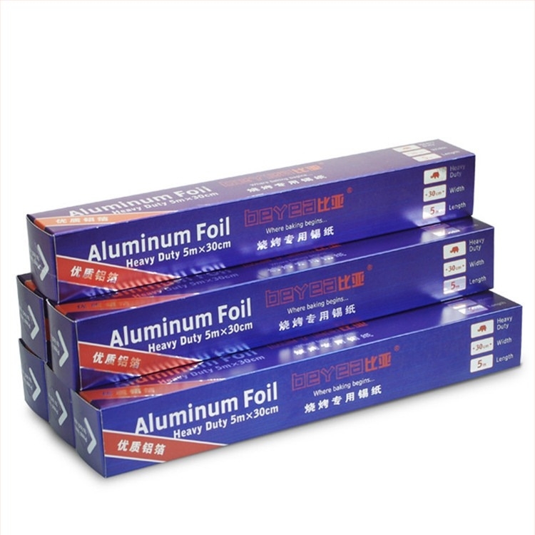 Folie de aluminiu BiYa pentru cuptor electric, fără plumb, grosime 18 µm, role de 20 m, 60 de role în ambalaj, compatibil cu cuptoarele cu microunde